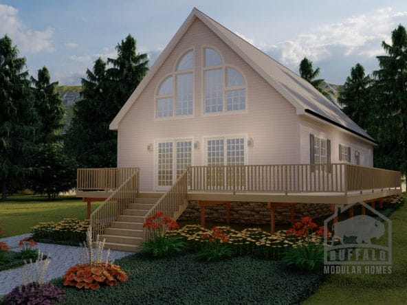 Bayview chalet - front elevation 4w
